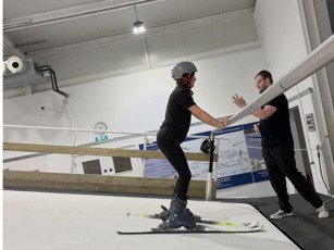 The first lessons: unfamiliar equipment, unfamiliar movements - and the reassuring safety bar.